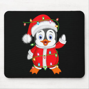 Penguin Xmas Lighting Santa Costume Penguin Christ Mouse Mat