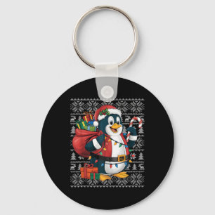 Penguin Xmas Sweater Style Ugly Santa Penguin Chri Key Ring