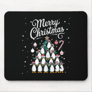 Penguin Xmas Tree Penguine Christmas Tree Merry Ch Mouse Mat