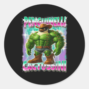Penguinelli-cactussini Italian-brainrot Penguin Ca Classic Round Sticker