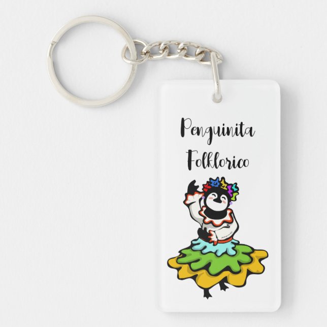 Penguinita Folklorico Dancer Key Ring (Front)
