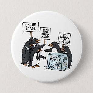 Penguins Against Tariffs Anti Trump 7.5 Cm Round Badge