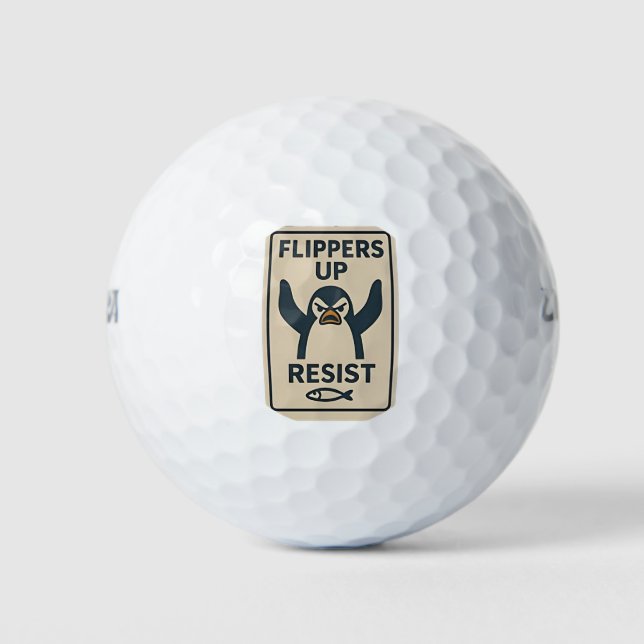 Penguins Against Tariffs Anti Trump Garden Flag   Golf Balls (Front)