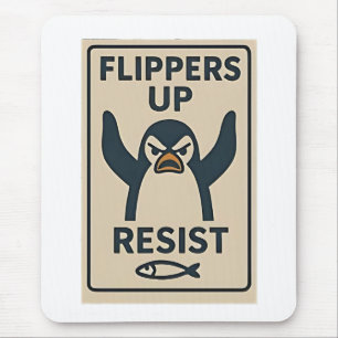 Penguins Against Tariffs Anti Trump Garden Flag Mouse Mat