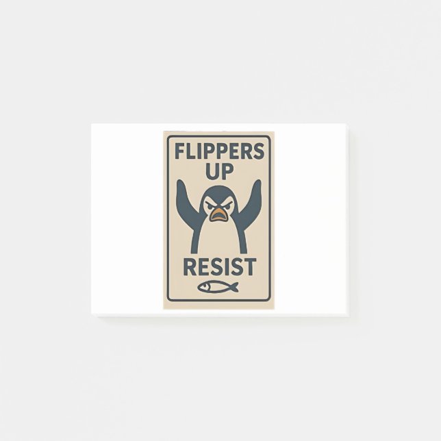 Penguins Against Tariffs Anti Trump Garden Flag   Post-it Notes (Front)