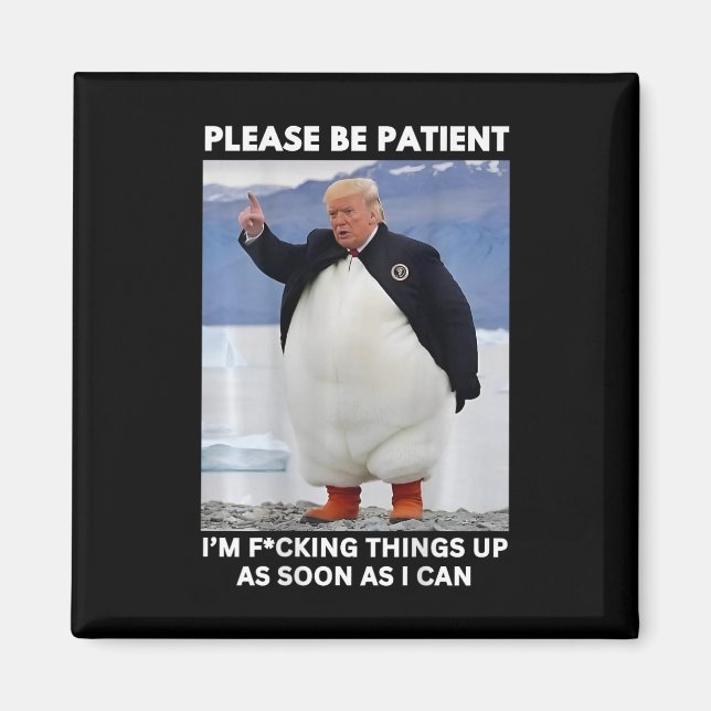 Penguins Against Tariffs Anti-trump Protest Hands  Magnet (Front)