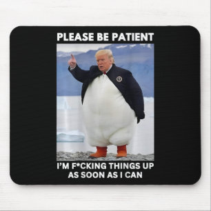 Penguins Against Tariffs Anti-trump Protest Hands Mouse Mat