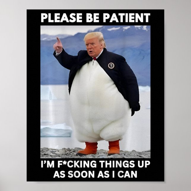 Penguins Against Tariffs Anti-trump Protest Hands  Poster (Front)