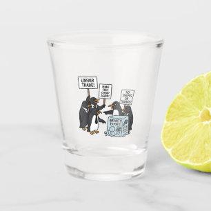 Penguins Against Tariffs Anti Trump  Shot Glass