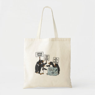 Penguins Against Tariffs Anti Trump  Tote Bag
