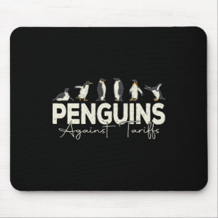 Penguins Against Tariffs Funny Animal Retro Resist Mouse Mat