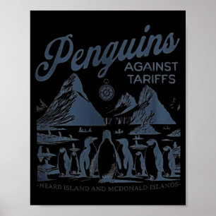 Penguins Against Tariffs Heard Island Funny Trump  Poster