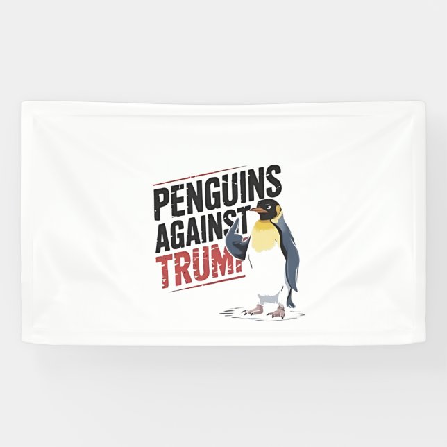 Penguins Against Trump Anti Trump USA  Banner (Horizontal)