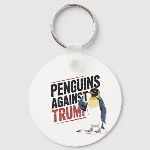 Penguins Against Trump Anti Trump USA  Key Ring