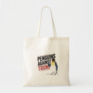 Penguins Against Trump Anti Trump USA Tote Bag
