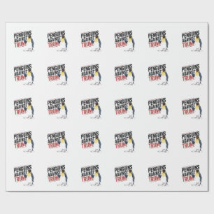 Penguins Against Trump Anti Trump USA Wrapping Paper