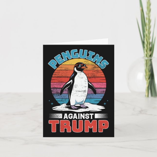 Penguins Against Trump Penguin Flippers Up Anti Tr Card (Front)