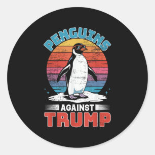 Penguins Against Trump Penguin Flippers Up Anti Tr Classic Round Sticker