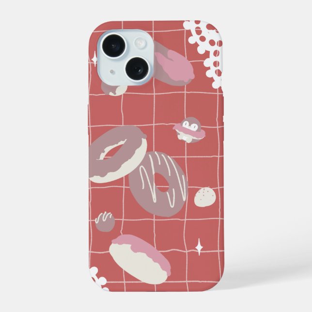 Penguins and Donuts iPhone 15 Case (Back)