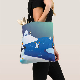 Penguins And Ice Tote Bag