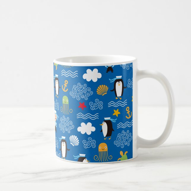Penguins and Sailors Coffee Mug (Right)
