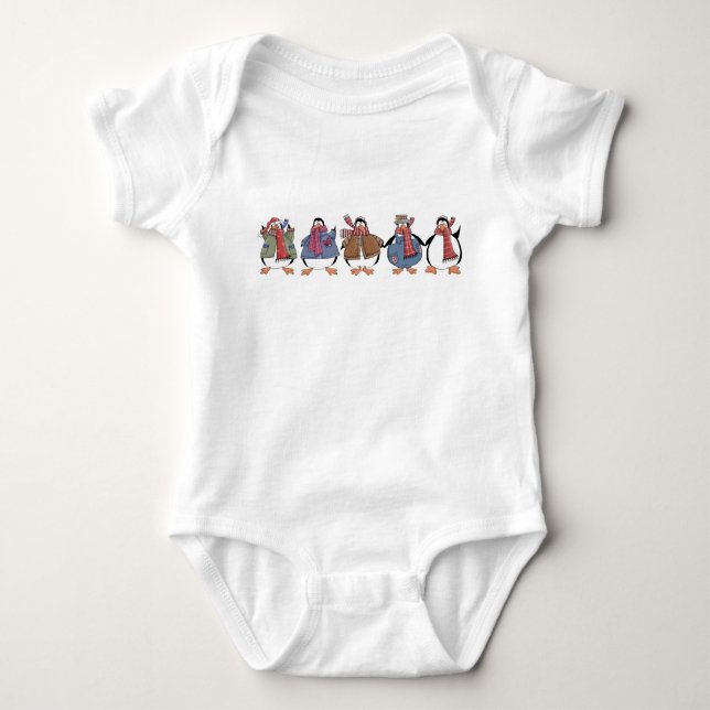 Penguins Baby Outfit Bodysuit (Front)