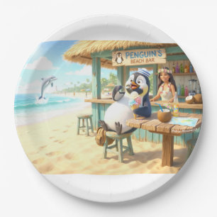 Penguin's Beach Bar Paper Plate