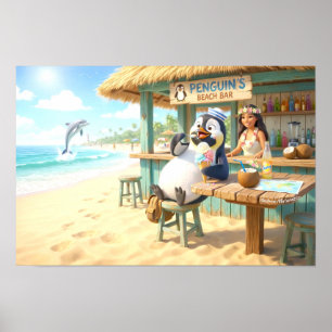 Penguin's Beach Bar Poster