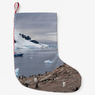 PENGUINS BESIDE SEA SMALL CHRISTMAS STOCKING