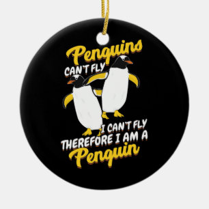 Penguins Can Not Fly I Can Not Fly Ceramic Tree Decoration