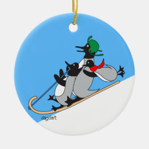 Penguins Ceramic Ornament