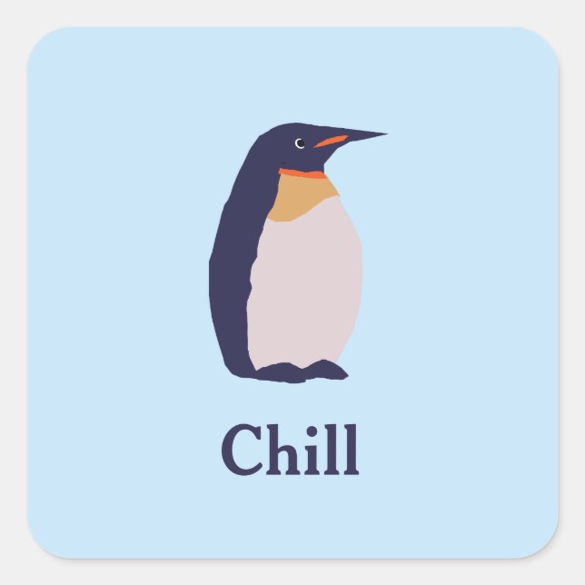 Penguins, chill square sticker (Front)