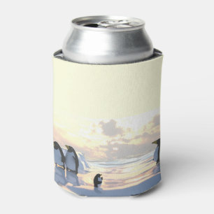  penguins chilling on an ice floe     can cooler