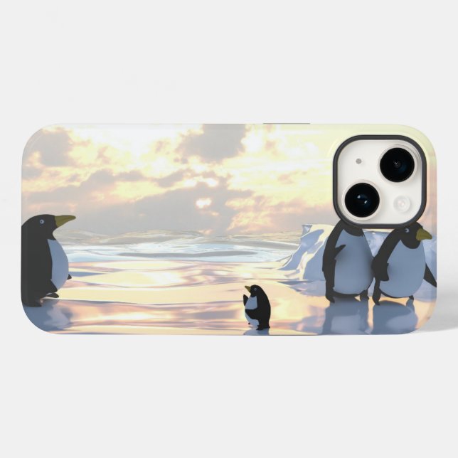  penguins chilling on an ice floe     Case-Mate iPhone case (Back (Horizontal))
