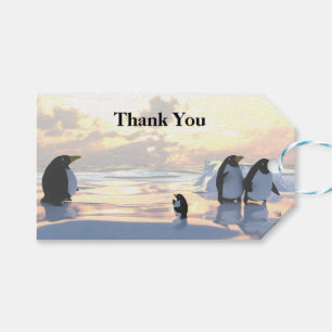 penguins chilling on an ice floe gift tags