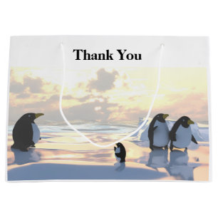 penguins chilling on an ice floe large gift bag