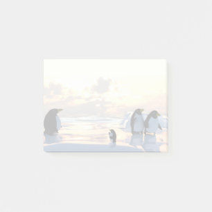 penguins chilling on an ice floe post-it notes