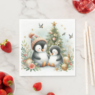 Penguins Christmas Napkin