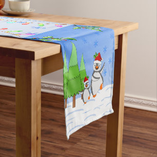 Penguins Christmas  Short Table Runner