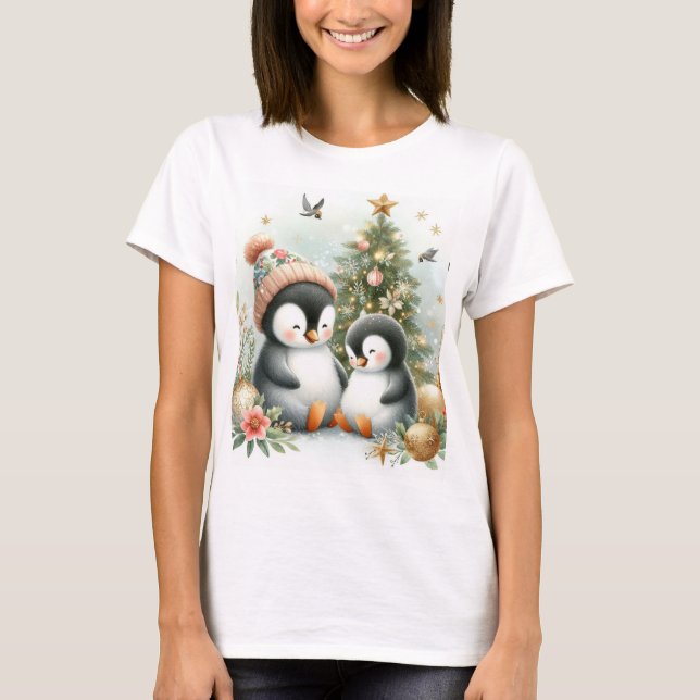 Penguins Christmas T-Shirt (Front)