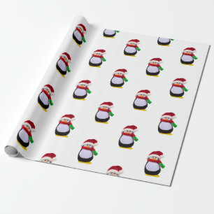 Penguins christmas wrapping paper