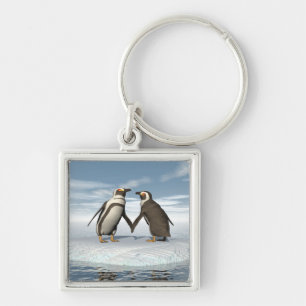 Penguins couple key ring