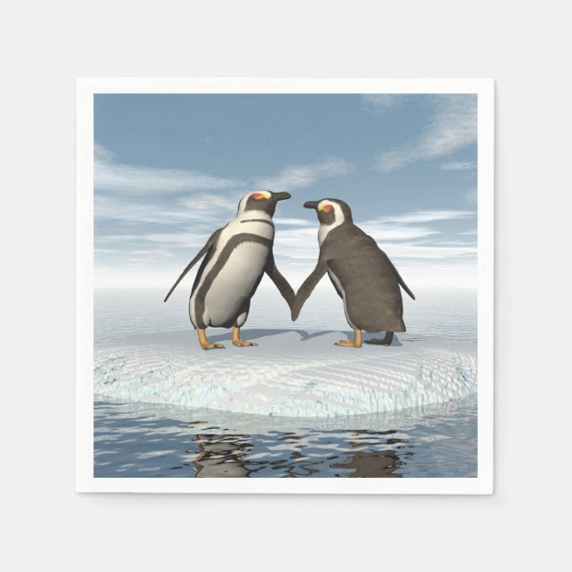 Penguins couple napkin (Front)