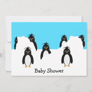 Penguins Design Baby Shower Invitation