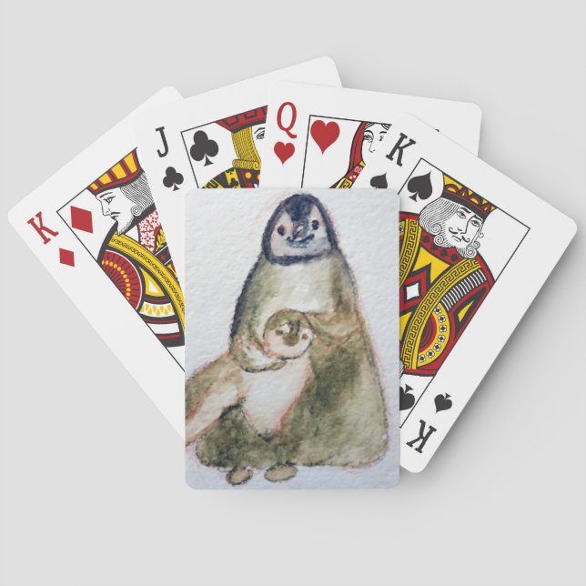 Penguins Drawing Playing Cards (Back)