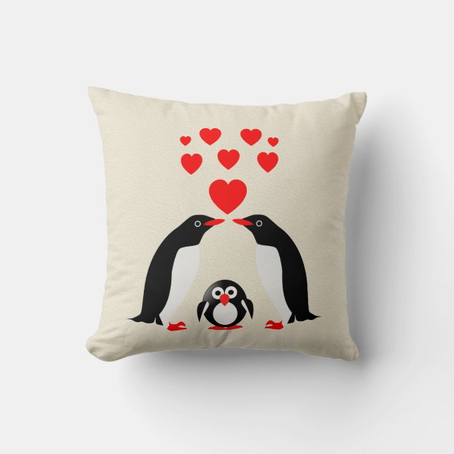 Penguins family cushion (Front)