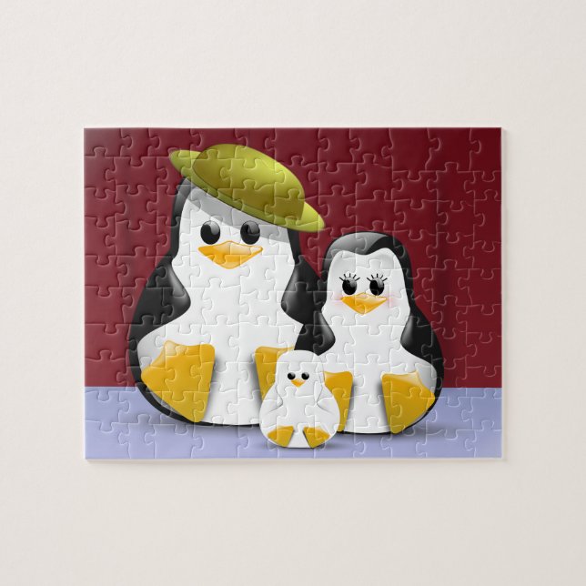 Penguins family portrait jigsaw puzzle (Horizontal)