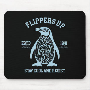 Penguins Flippers Up Funny Political Anti-tariff A Mouse Mat
