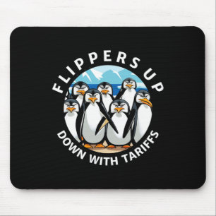 Penguins Flippers Up Protest Against Trump Tariffs Mouse Mat