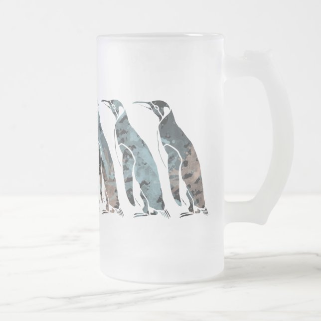 Penguins Friends Forever Frosted Glass Beer Mug (Right)